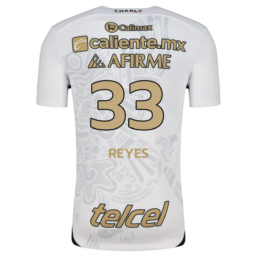 Danxen Niño Camiseta Jazmín Reyes #33 Blanco Negro 2ª Equipación 2024/25 La Camisa México