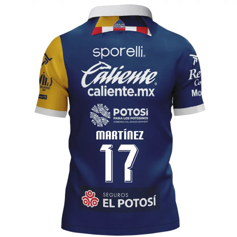 Danxen Niño Camiseta Gabriel Martínez #17 Azul Amarillo 2ª Equipación 2024/25 La Camisa México