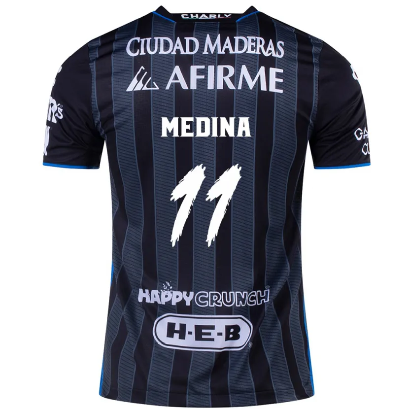 Danxen Niño Camiseta Alan Medina #11 Blanco Negro 2ª Equipación 2024/25 La Camisa México