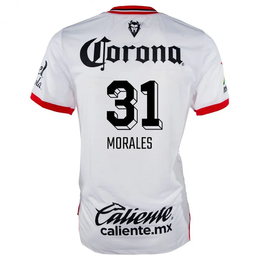 Danxen Niño Camiseta Robert Morales #31 Blanco Rojo 2ª Equipación 2024/25 La Camisa México