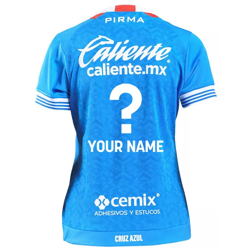 Danxen Hombre Camiseta Su Nombre #0 Cielo Azul 1ª Equipación 2024/25 La Camisa México