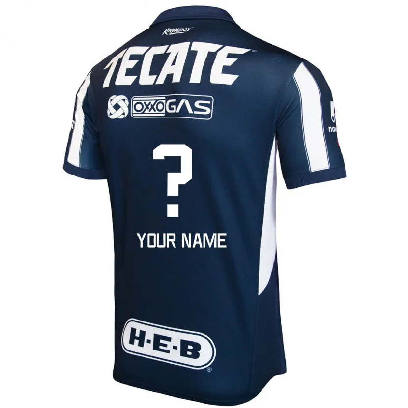 Danxen Hombre Camiseta Su Nombre #0 Azul Rojo Blanco 1ª Equipación 2024/25 La Camisa México