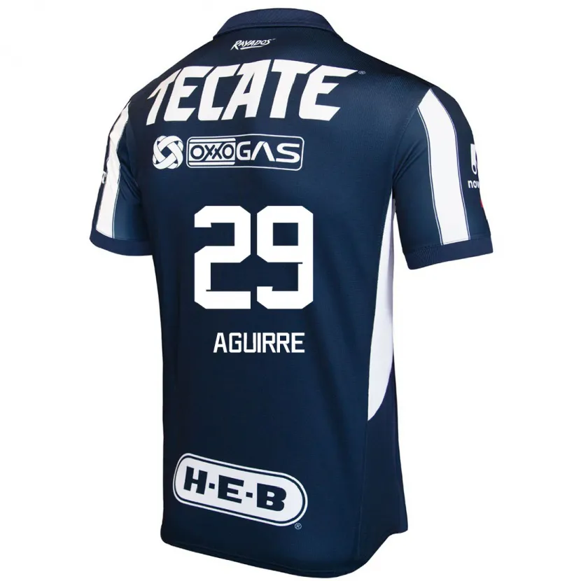 Danxen Hombre Camiseta Rodrigo Aguirre #29 Azul Rojo Blanco 1ª Equipación 2024/25 La Camisa México