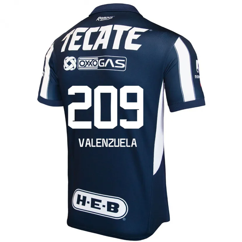 Danxen Hombre Camiseta Francisco Valenzuela #209 Azul Rojo Blanco 1ª Equipación 2024/25 La Camisa México