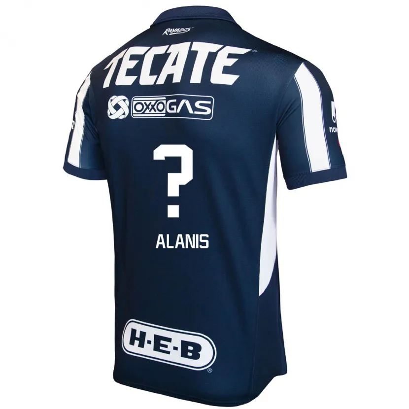 Danxen Hombre Camiseta Brian Alanís #0 Azul Rojo Blanco 1ª Equipación 2024/25 La Camisa México