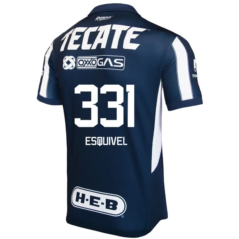 Danxen Hombre Camiseta Abraham Esquivel #331 Azul Rojo Blanco 1ª Equipación 2024/25 La Camisa México