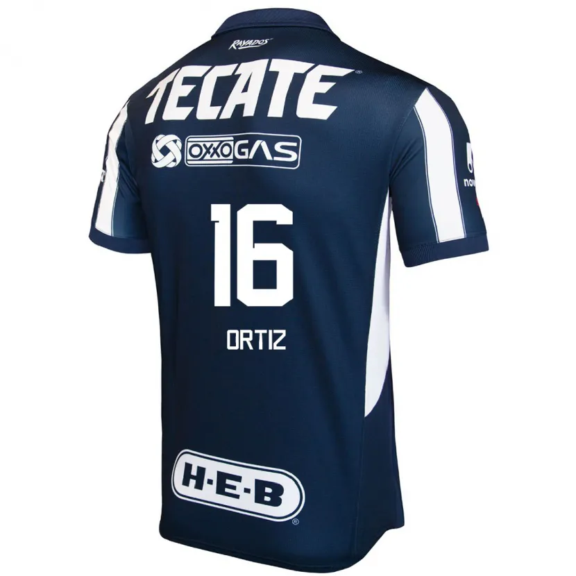 Danxen Hombre Camiseta Celso Ortiz #16 Azul Rojo Blanco 1ª Equipación 2024/25 La Camisa México