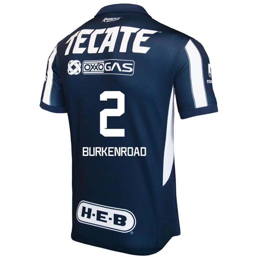 Danxen Hombre Camiseta Christina Burkenroad #2 Azul Rojo Blanco 1ª Equipación 2024/25 La Camisa México