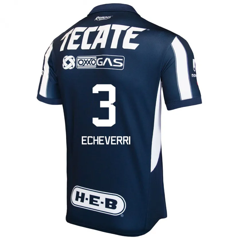 Danxen Hombre Camiseta Isabella Echeverri #3 Azul Rojo Blanco 1ª Equipación 2024/25 La Camisa México