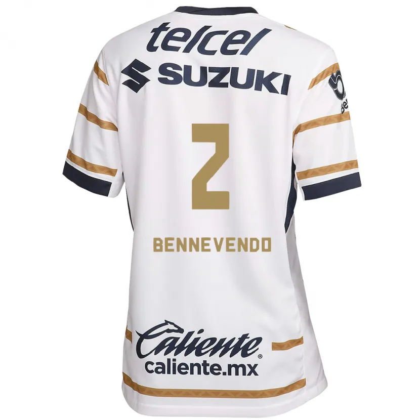Danxen Hombre Camiseta Pablo Bennevendo #2 Obsidiana Blanca 1ª Equipación 2024/25 La Camisa México
