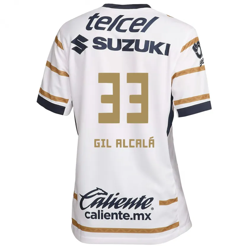Danxen Hombre Camiseta Gil Alcalá #33 Obsidiana Blanca 1ª Equipación 2024/25 La Camisa México
