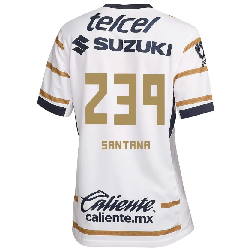 Danxen Hombre Camiseta Guillermo Santana #239 Obsidiana Blanca 1ª Equipación 2024/25 La Camisa México