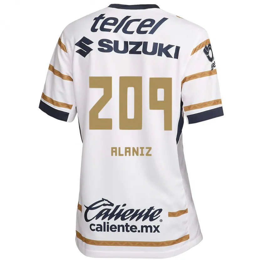 Danxen Hombre Camiseta Jorge Alaniz #209 Obsidiana Blanca 1ª Equipación 2024/25 La Camisa México