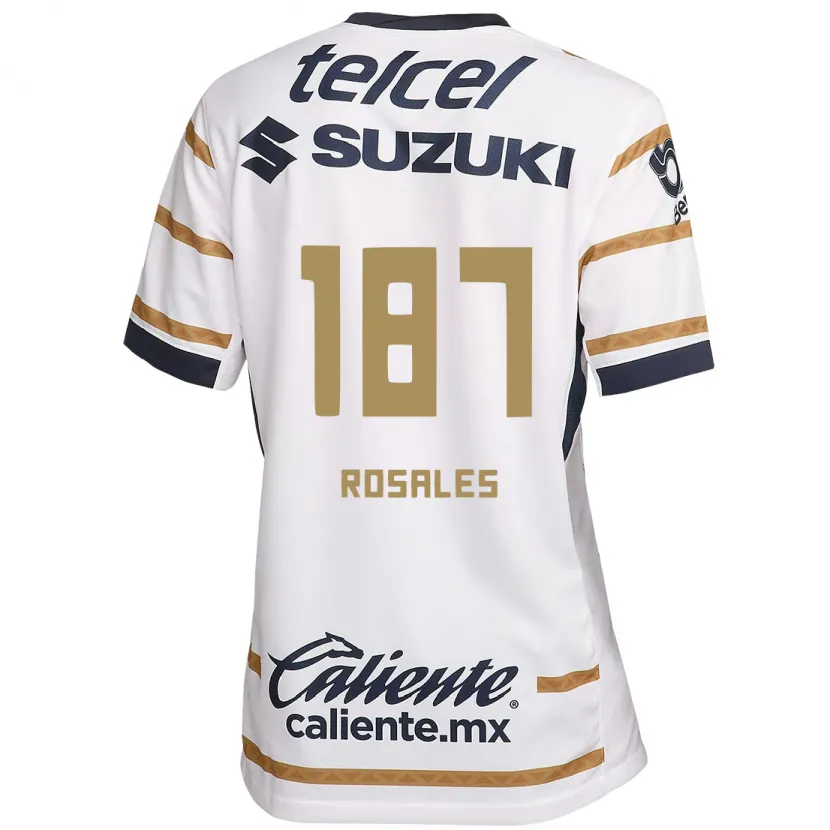 Danxen Hombre Camiseta Alonso Rosales #187 Obsidiana Blanca 1ª Equipación 2024/25 La Camisa México