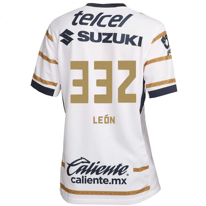 Danxen Hombre Camiseta Andryk León #332 Obsidiana Blanca 1ª Equipación 2024/25 La Camisa México