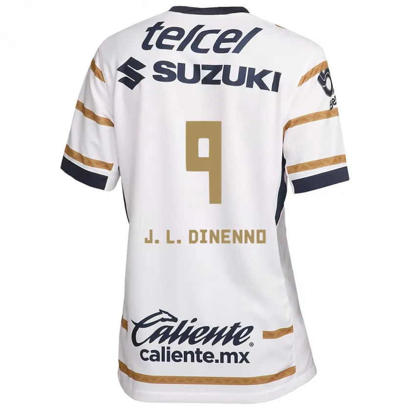 Danxen Hombre Camiseta Juan Dinenno #9 Obsidiana Blanca 1ª Equipación 2024/25 La Camisa México