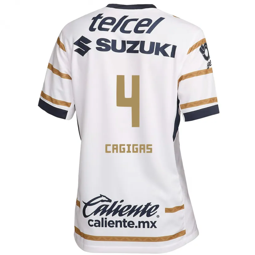 Danxen Hombre Camiseta Deneva Cagigas #4 Obsidiana Blanca 1ª Equipación 2024/25 La Camisa México