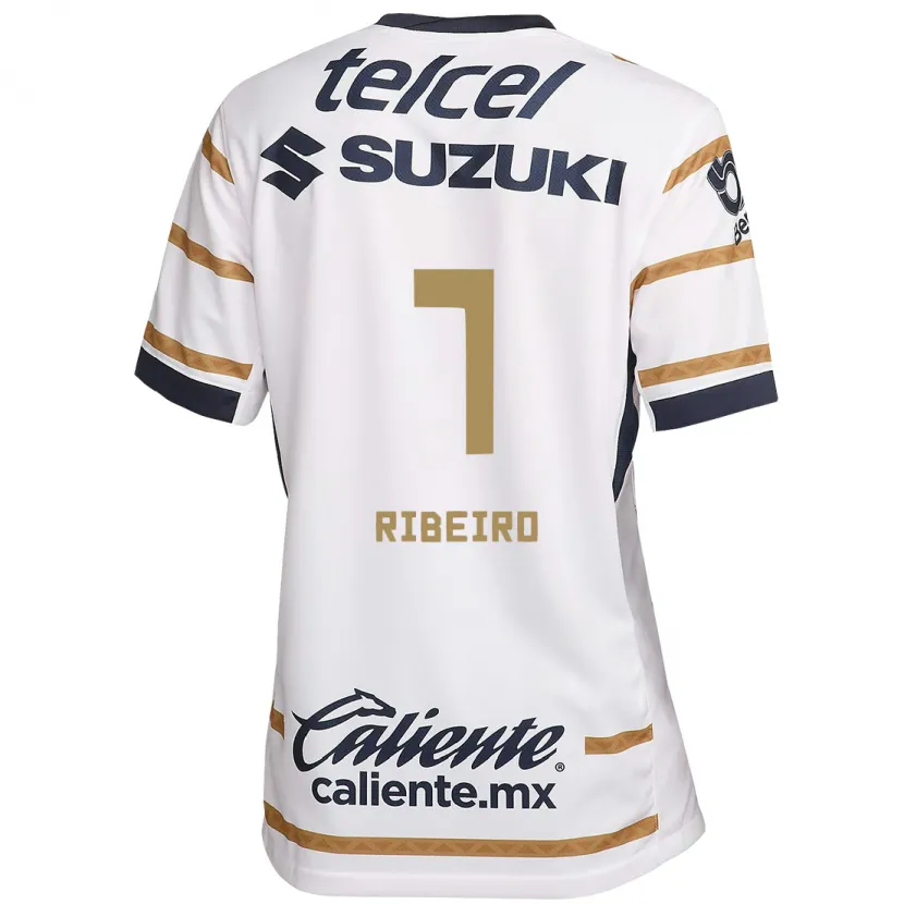 Danxen Hombre Camiseta Stephanie Ribeiro #7 Obsidiana Blanca 1ª Equipación 2024/25 La Camisa México