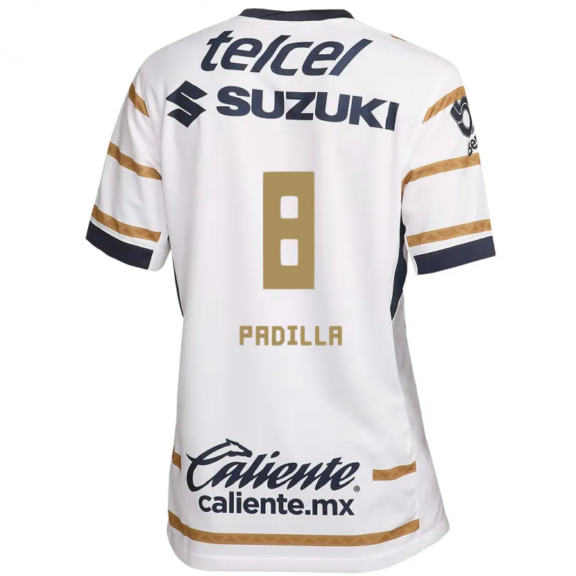 Danxen Hombre Camiseta Dania Padilla #8 Obsidiana Blanca 1ª Equipación 2024/25 La Camisa México