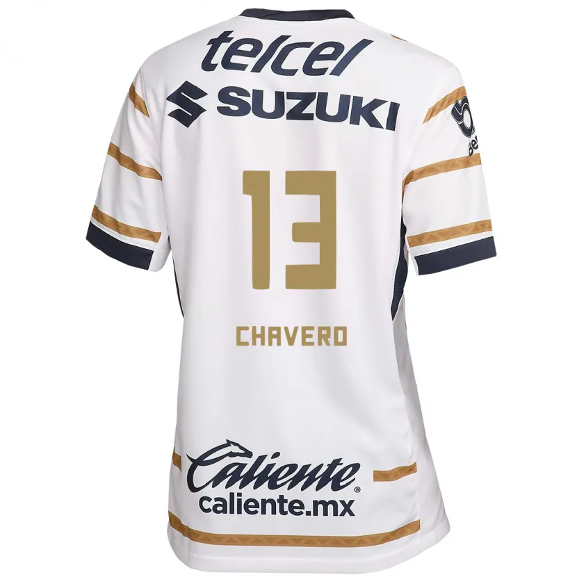 Danxen Hombre Camiseta Paola Chavero #13 Obsidiana Blanca 1ª Equipación 2024/25 La Camisa México
