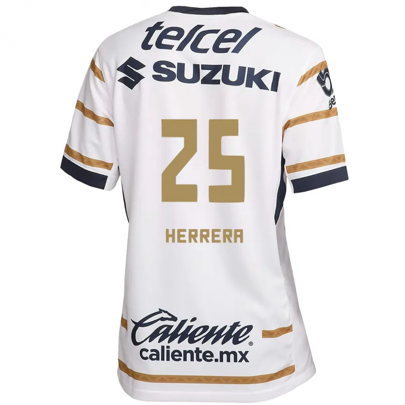 Danxen Hombre Camiseta Laura Herrera #25 Obsidiana Blanca 1ª Equipación 2024/25 La Camisa México