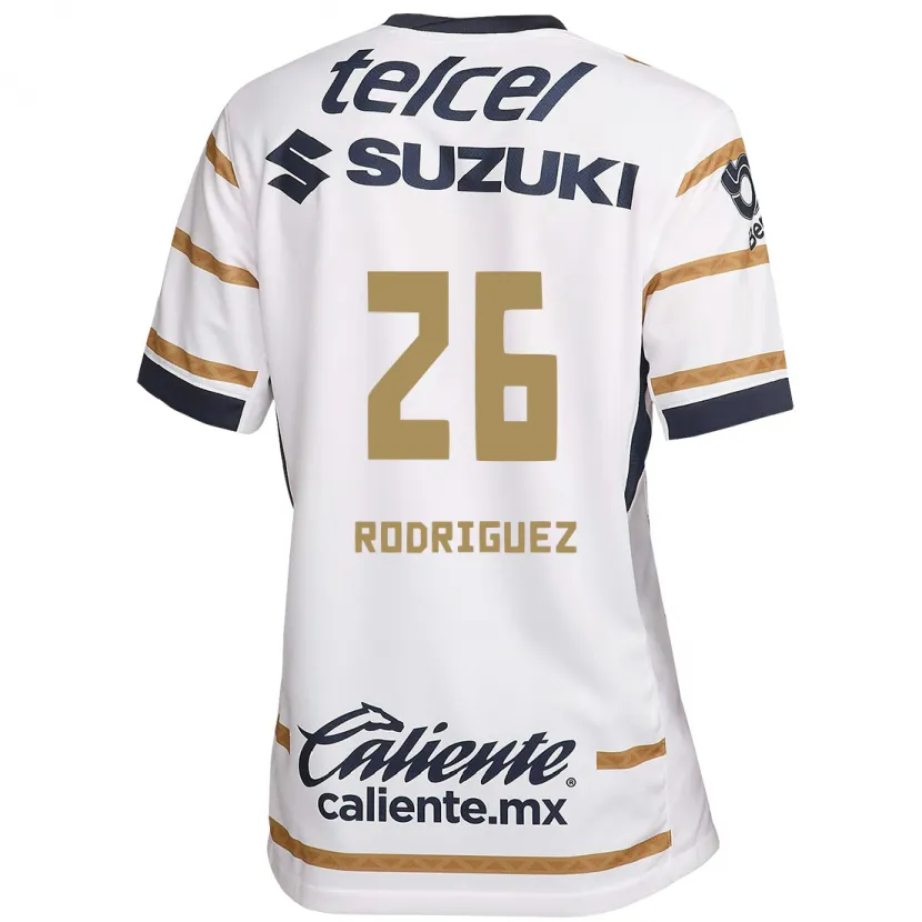 Danxen Hombre Camiseta Lucia Rodriguez #26 Obsidiana Blanca 1ª Equipación 2024/25 La Camisa México