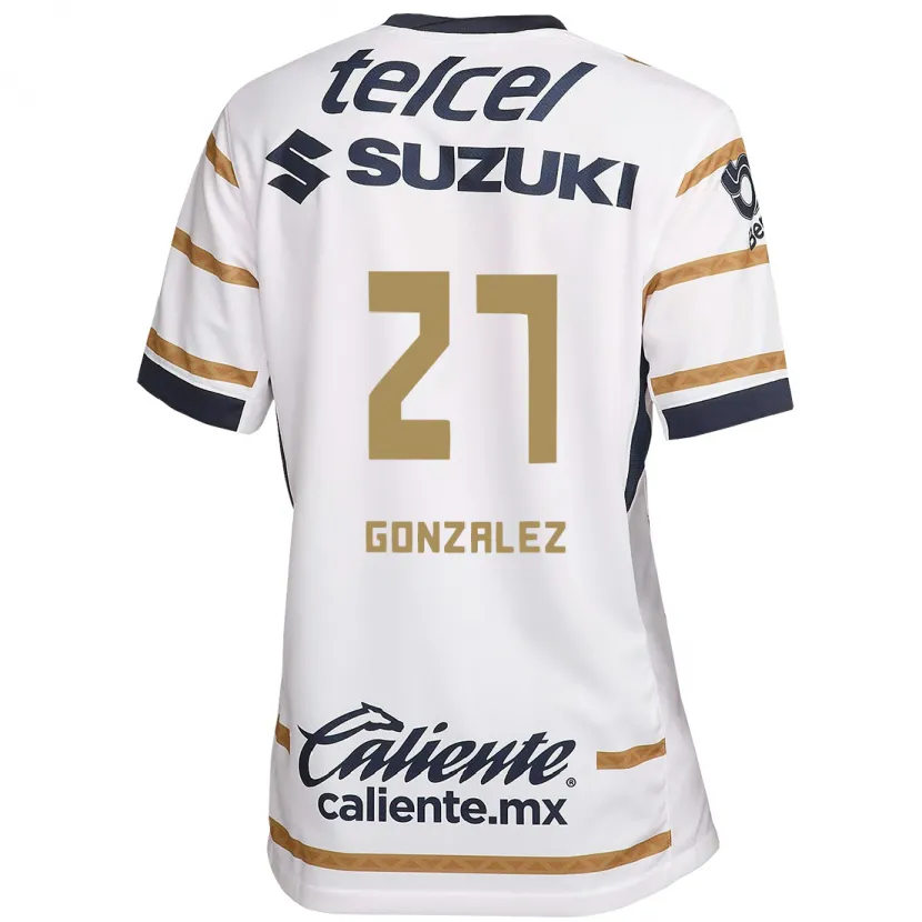 Danxen Hombre Camiseta Heidi Gonzalez #27 Obsidiana Blanca 1ª Equipación 2024/25 La Camisa México