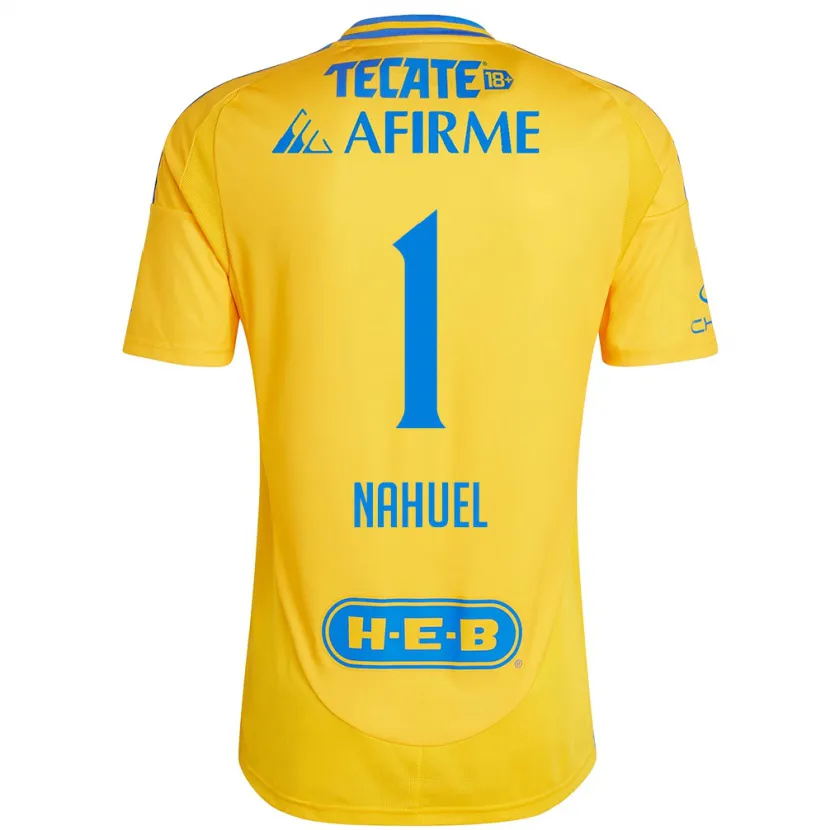 Danxen Hombre Camiseta Nahuel Guzmán #1 Oro Amarillo 1ª Equipación 2024/25 La Camisa México