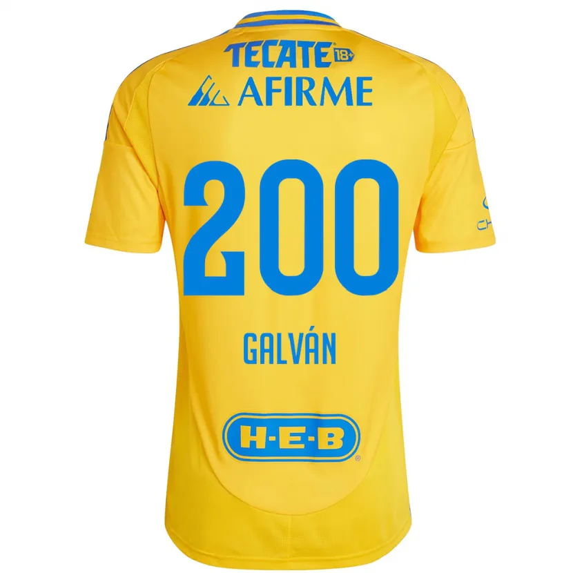Danxen Hombre Camiseta Isaias Galván #200 Oro Amarillo 1ª Equipación 2024/25 La Camisa México