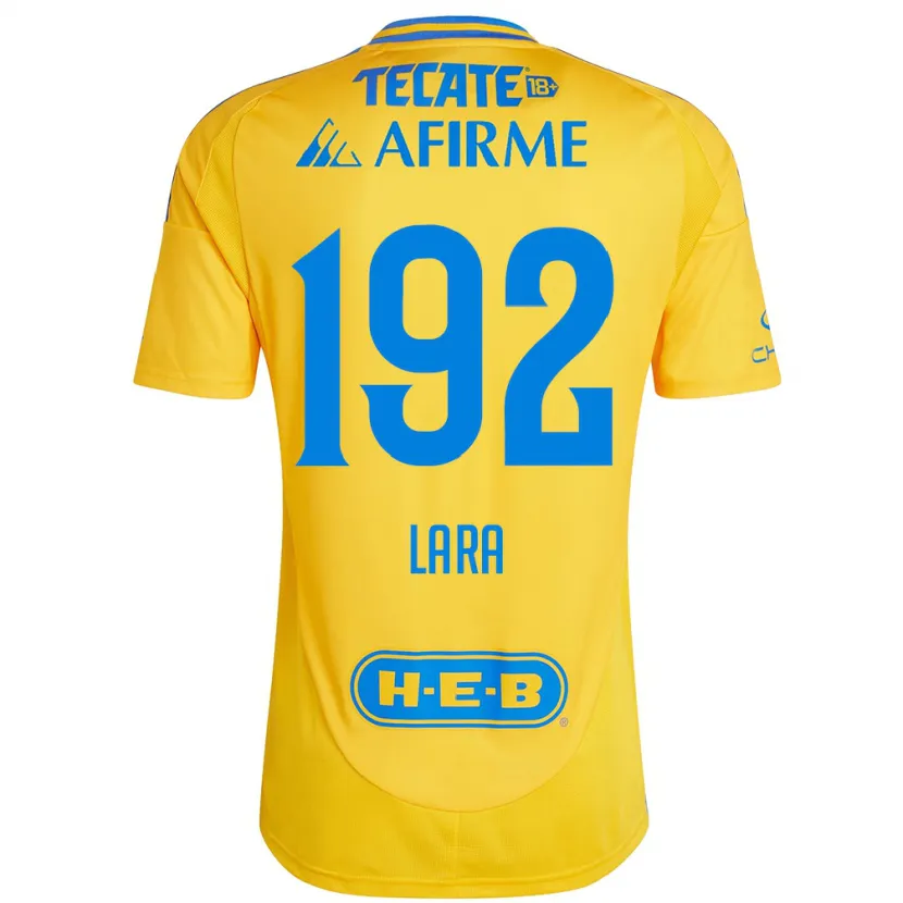 Danxen Hombre Camiseta Miguel Lara #192 Oro Amarillo 1ª Equipación 2024/25 La Camisa México