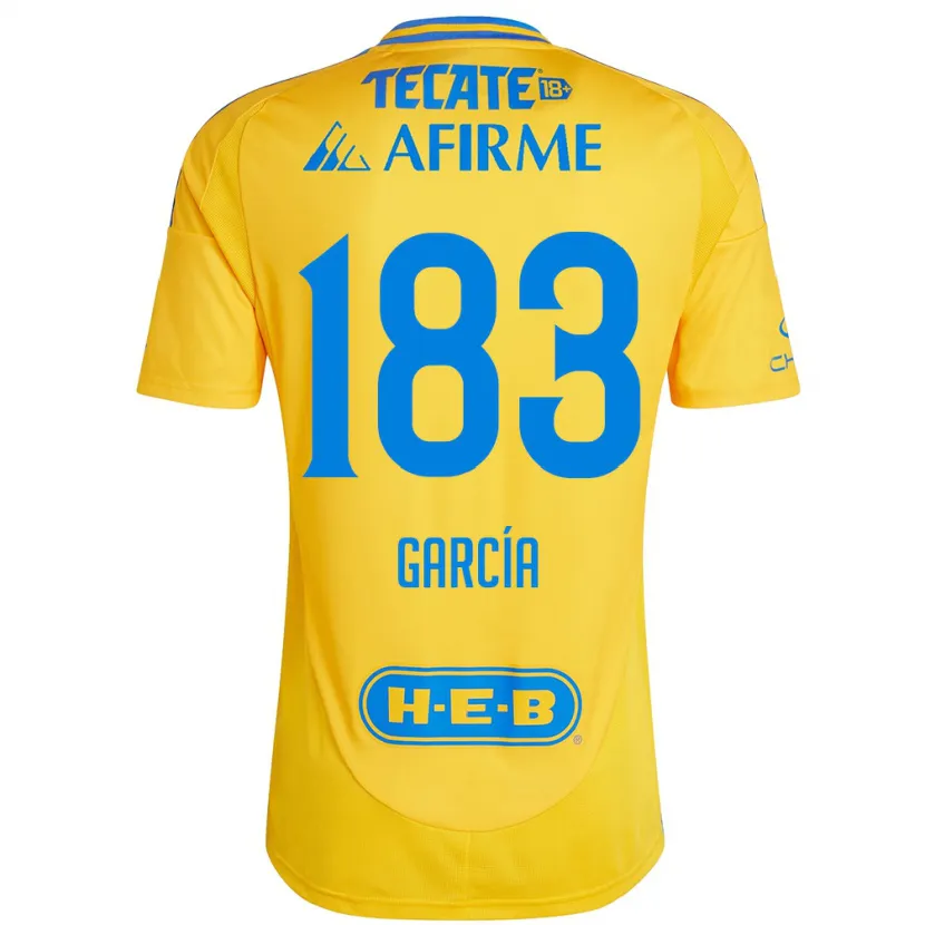 Danxen Hombre Camiseta Zahir García #183 Oro Amarillo 1ª Equipación 2024/25 La Camisa México