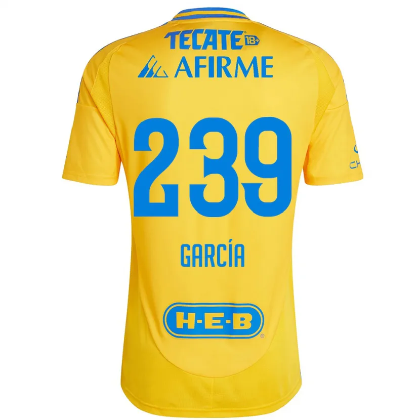 Danxen Hombre Camiseta Diego García #239 Oro Amarillo 1ª Equipación 2024/25 La Camisa México