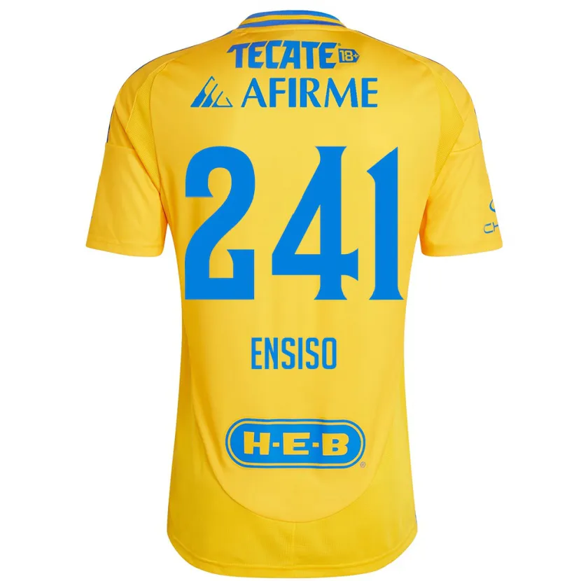 Danxen Hombre Camiseta Eduardo Ensiso #241 Oro Amarillo 1ª Equipación 2024/25 La Camisa México