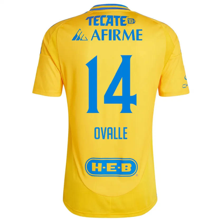 Danxen Hombre Camiseta Lizbeth Ovalle #14 Oro Amarillo 1ª Equipación 2024/25 La Camisa México