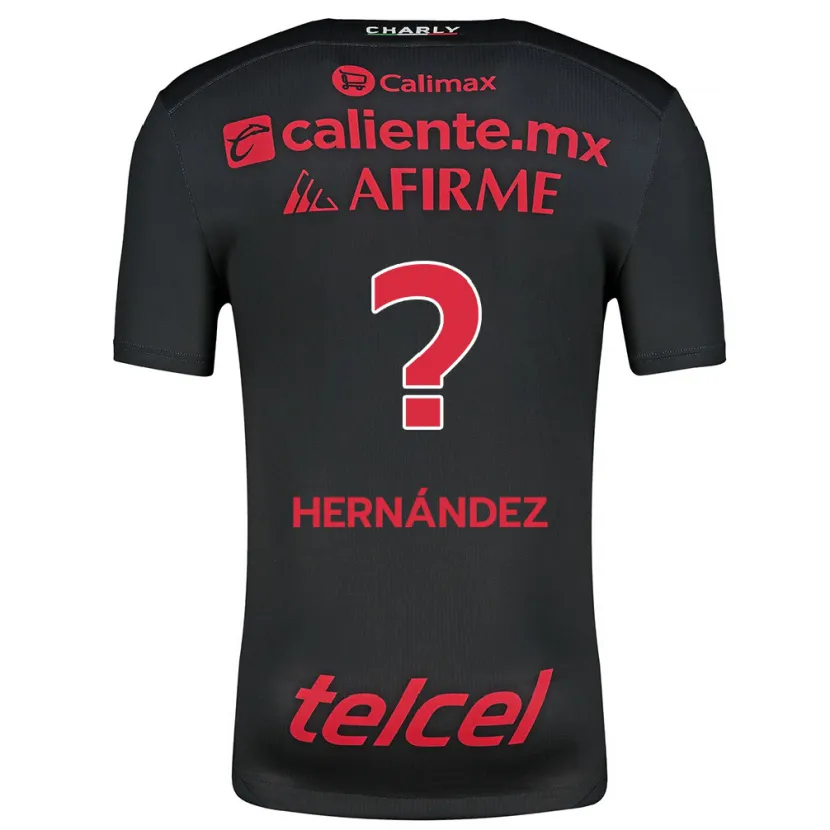 Danxen Hombre Camiseta Betsiel Hernández #0 Negro Rojo 1ª Equipación 2024/25 La Camisa México