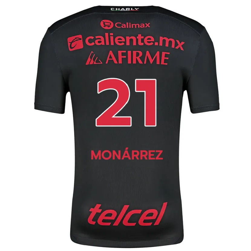 Danxen Hombre Camiseta Fernando Monárrez #21 Negro Rojo 1ª Equipación 2024/25 La Camisa México