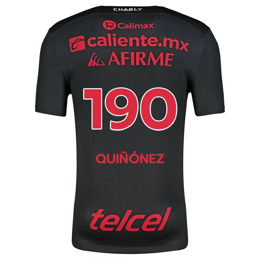 Danxen Hombre Camiseta Martín Quiñónez #190 Negro Rojo 1ª Equipación 2024/25 La Camisa México