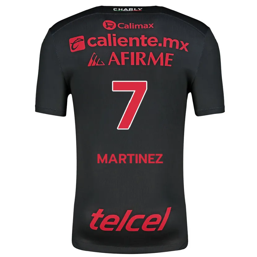 Danxen Hombre Camiseta Alejandro Martínez #7 Negro Rojo 1ª Equipación 2024/25 La Camisa México