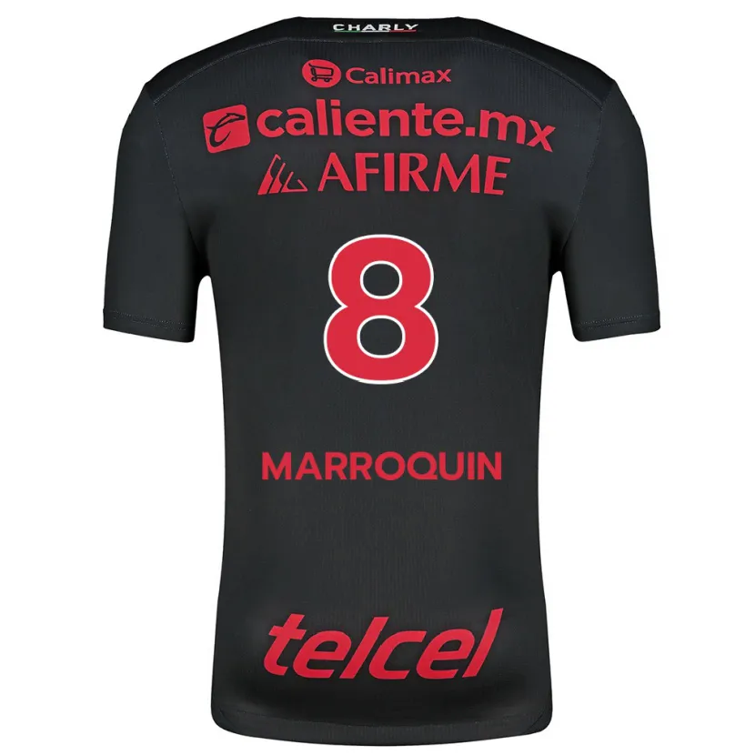 Danxen Hombre Camiseta Ammanda Marroquin #8 Negro Rojo 1ª Equipación 2024/25 La Camisa México
