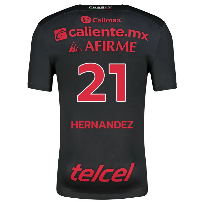 Danxen Hombre Camiseta Inglis Hernández #21 Negro Rojo 1ª Equipación 2024/25 La Camisa México