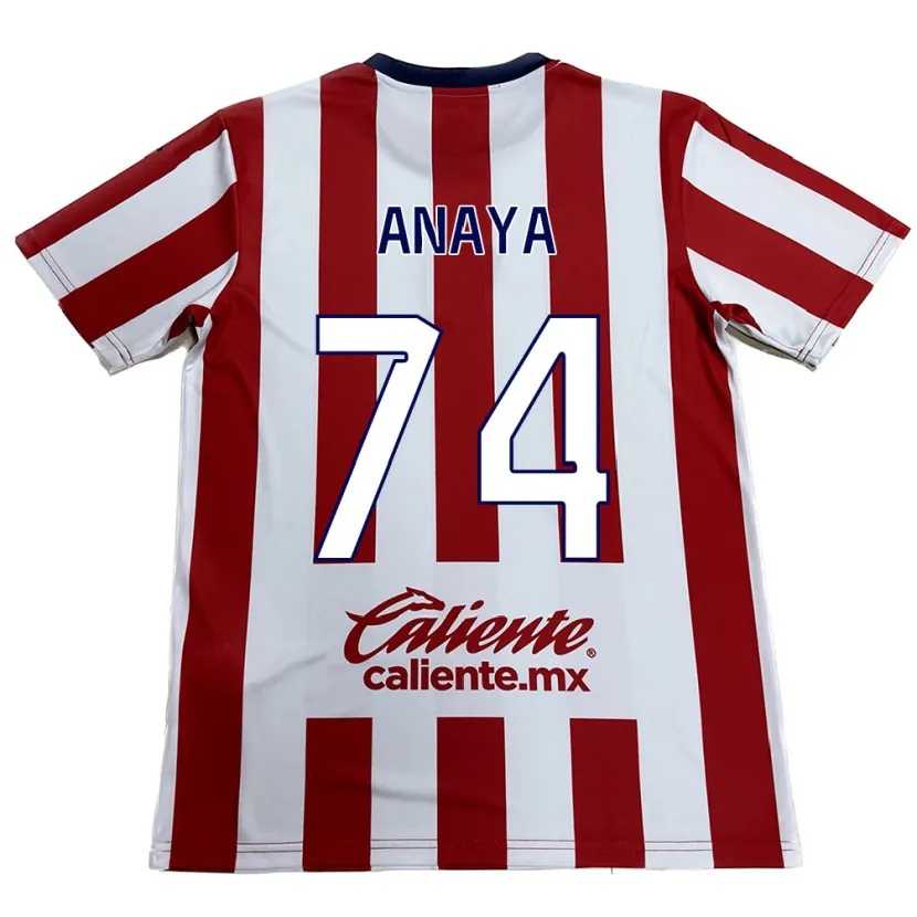 Danxen Hombre Camiseta Mario Anaya #74 Rojo Blanco 1ª Equipación 2024/25 La Camisa México