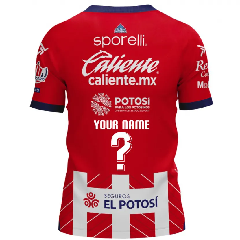 Danxen Hombre Camiseta Su Nombre #0 Rojo Blanco 1ª Equipación 2024/25 La Camisa México