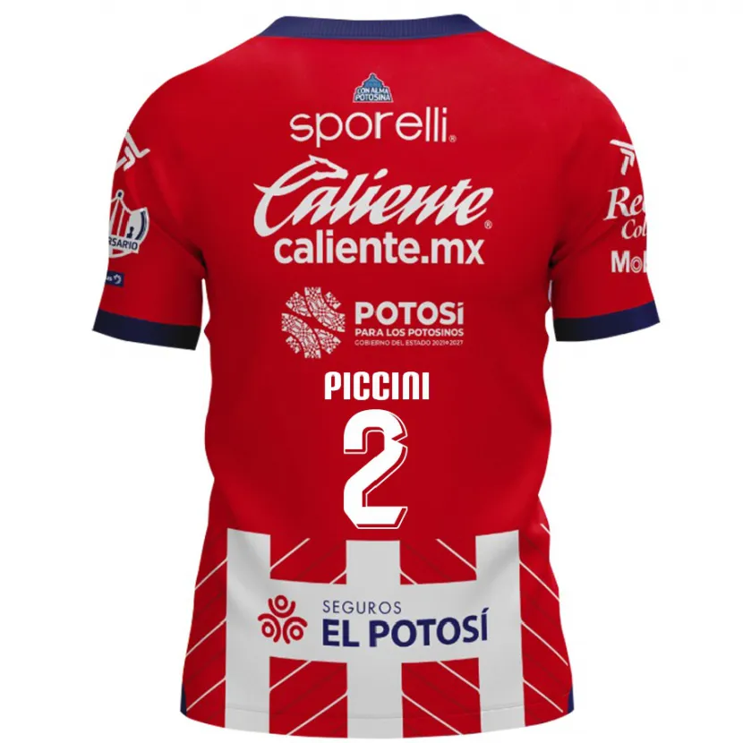 Danxen Hombre Camiseta Cristiano Piccini #2 Rojo Blanco 1ª Equipación 2024/25 La Camisa México