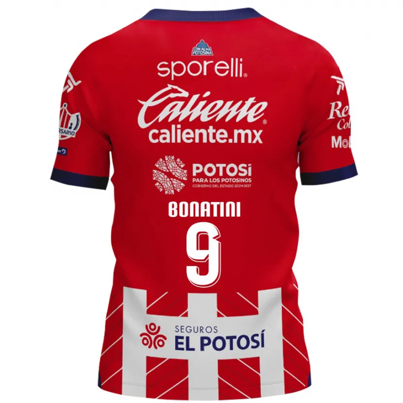 Danxen Hombre Camiseta Léo Bonatini #9 Rojo Blanco 1ª Equipación 2024/25 La Camisa México