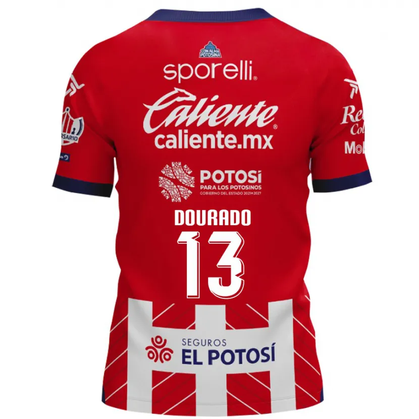 Danxen Hombre Camiseta Rodrigo Dourado #13 Rojo Blanco 1ª Equipación 2024/25 La Camisa México