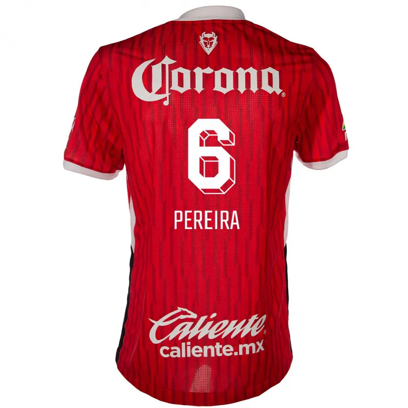 Danxen Hombre Camiseta Federico Pereira #6 Rojo Blanco 1ª Equipación 2024/25 La Camisa México