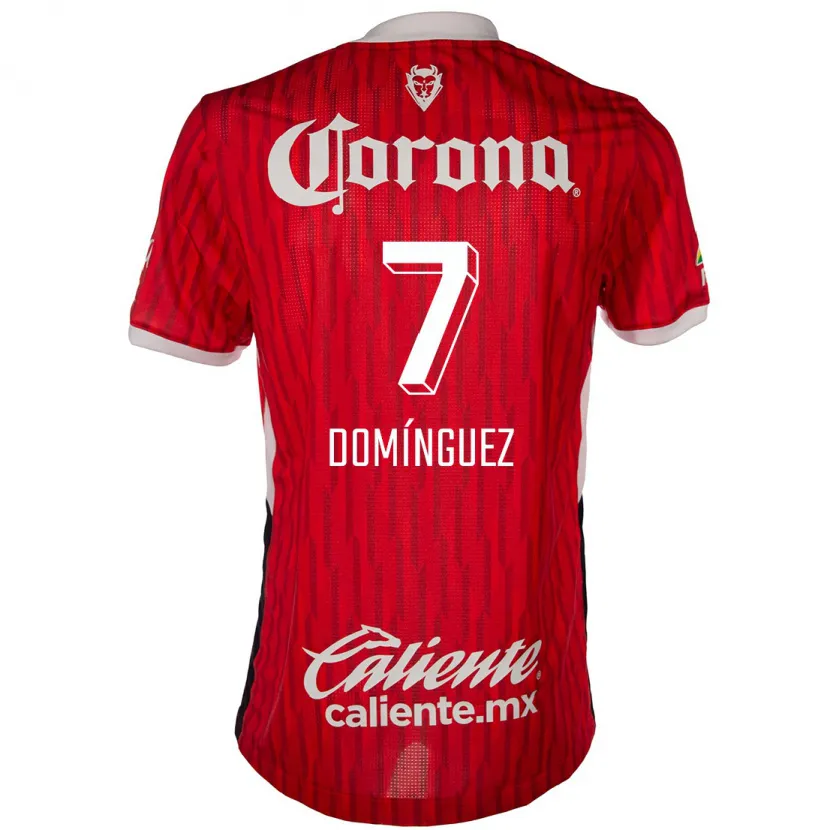 Danxen Hombre Camiseta Juan Domínguez #7 Rojo Blanco 1ª Equipación 2024/25 La Camisa México