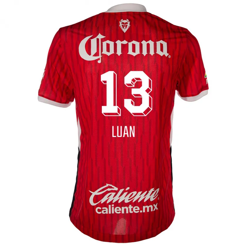Danxen Hombre Camiseta Luan #13 Rojo Blanco 1ª Equipación 2024/25 La Camisa México