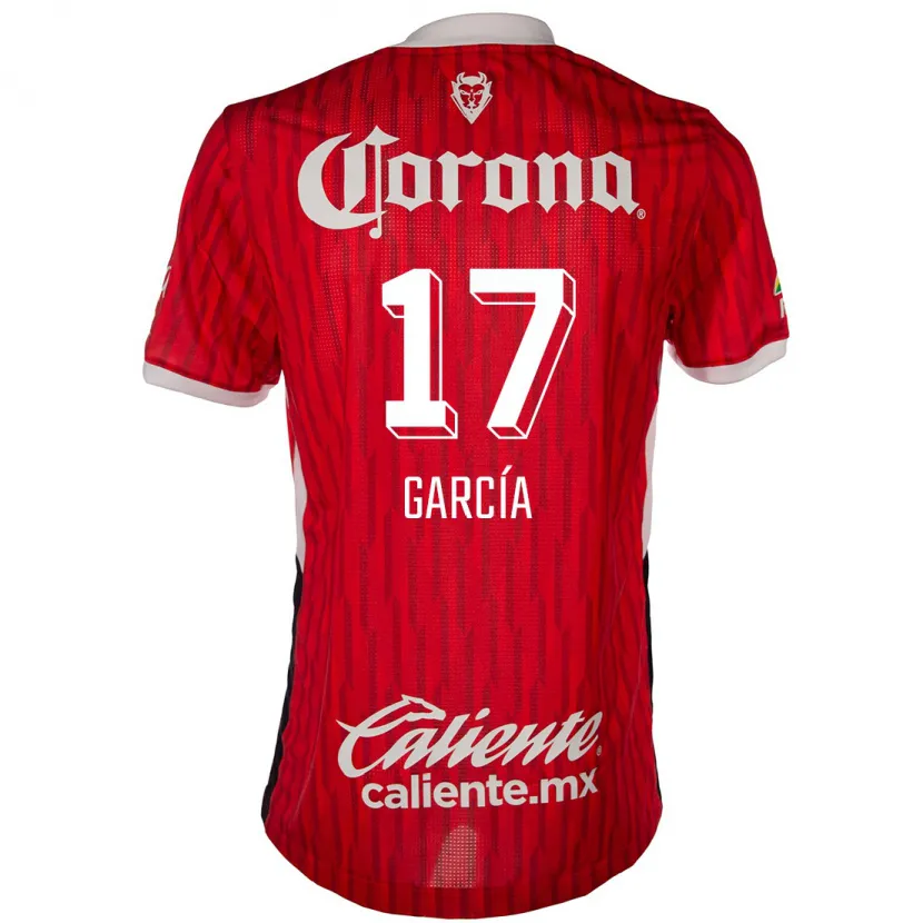 Danxen Hombre Camiseta Brian García #17 Rojo Blanco 1ª Equipación 2024/25 La Camisa México