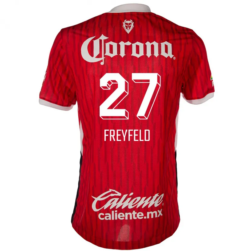 Danxen Hombre Camiseta Emiliano Freyfeld #27 Rojo Blanco 1ª Equipación 2024/25 La Camisa México
